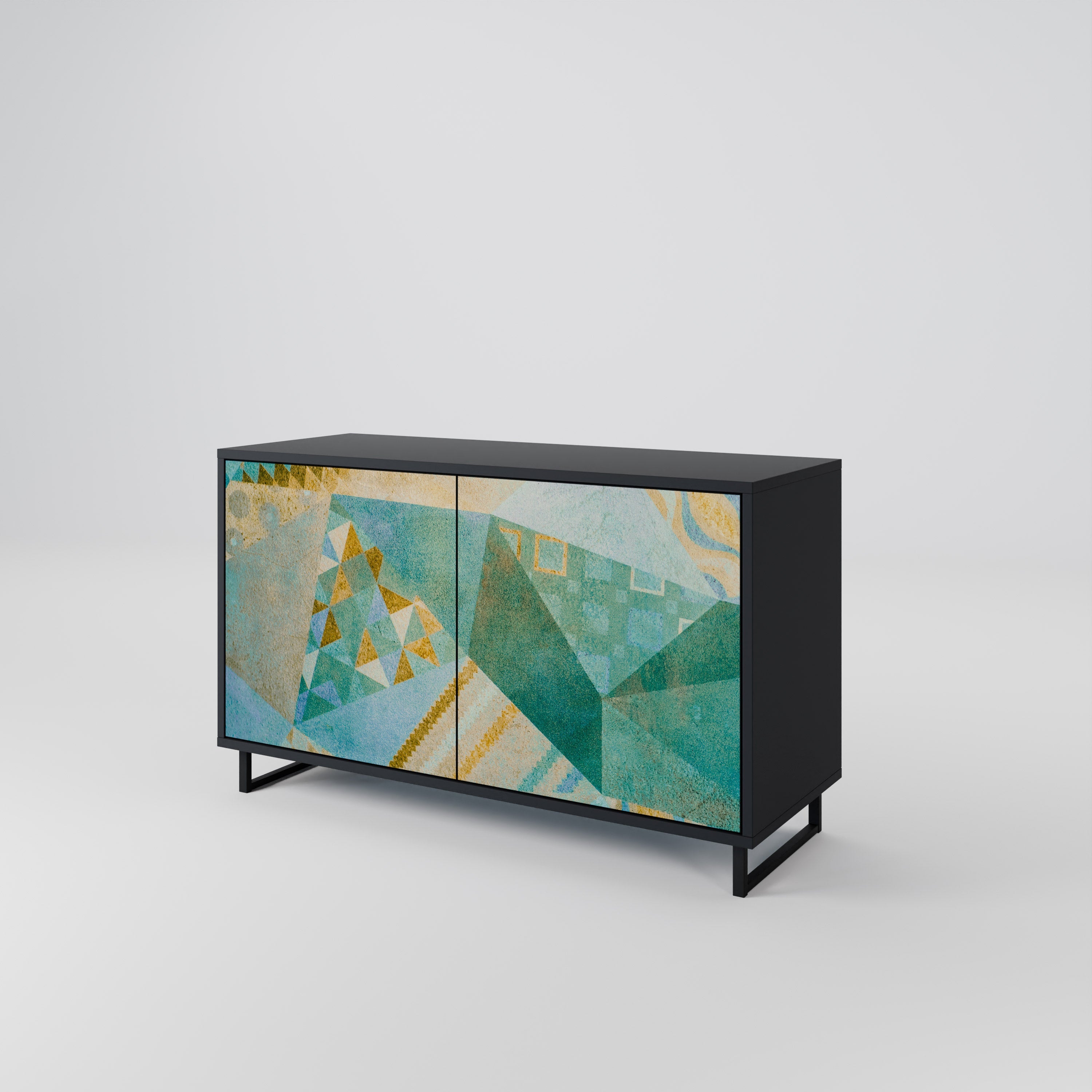 SPECTRUM SPLENDOR Sideboard mit 2 Türen in Schwarz