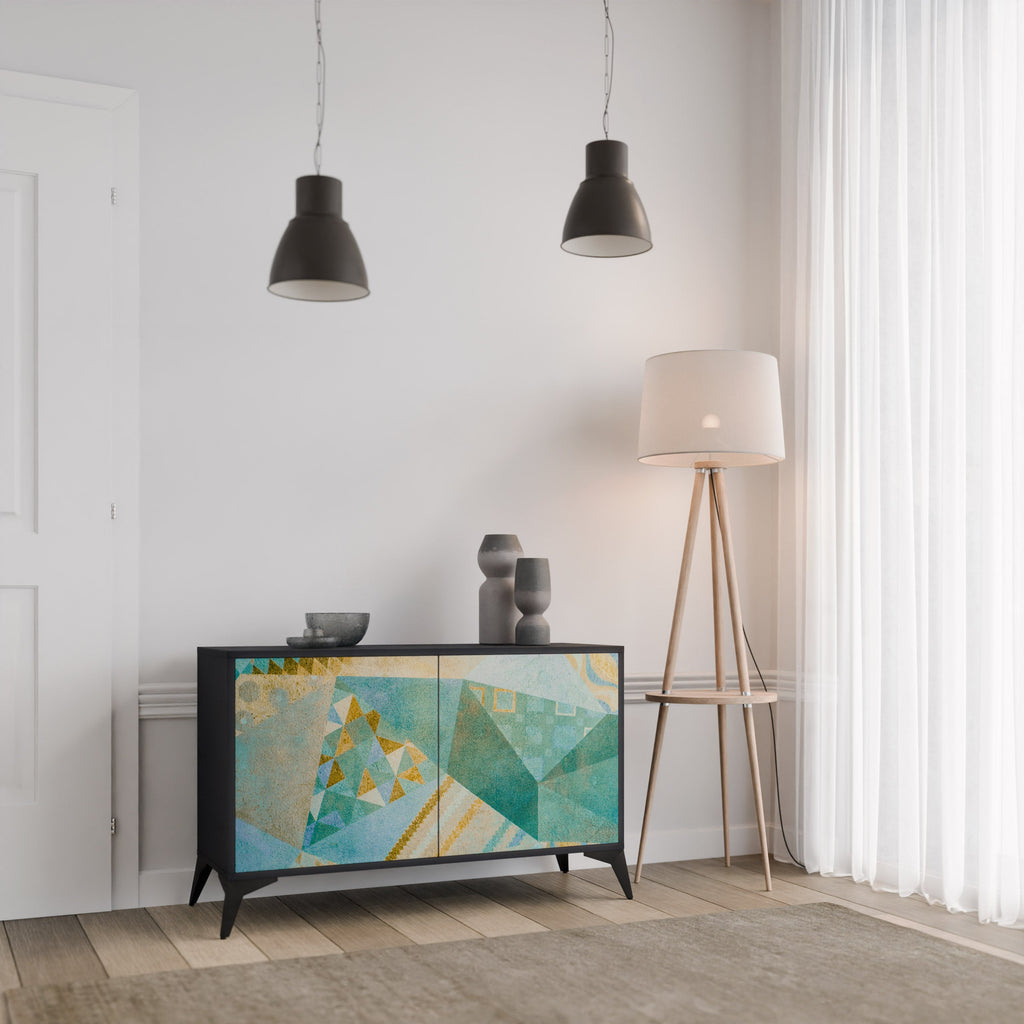 SPECTRUM SPLENDOR Sideboard mit 2 Türen in Schwarz