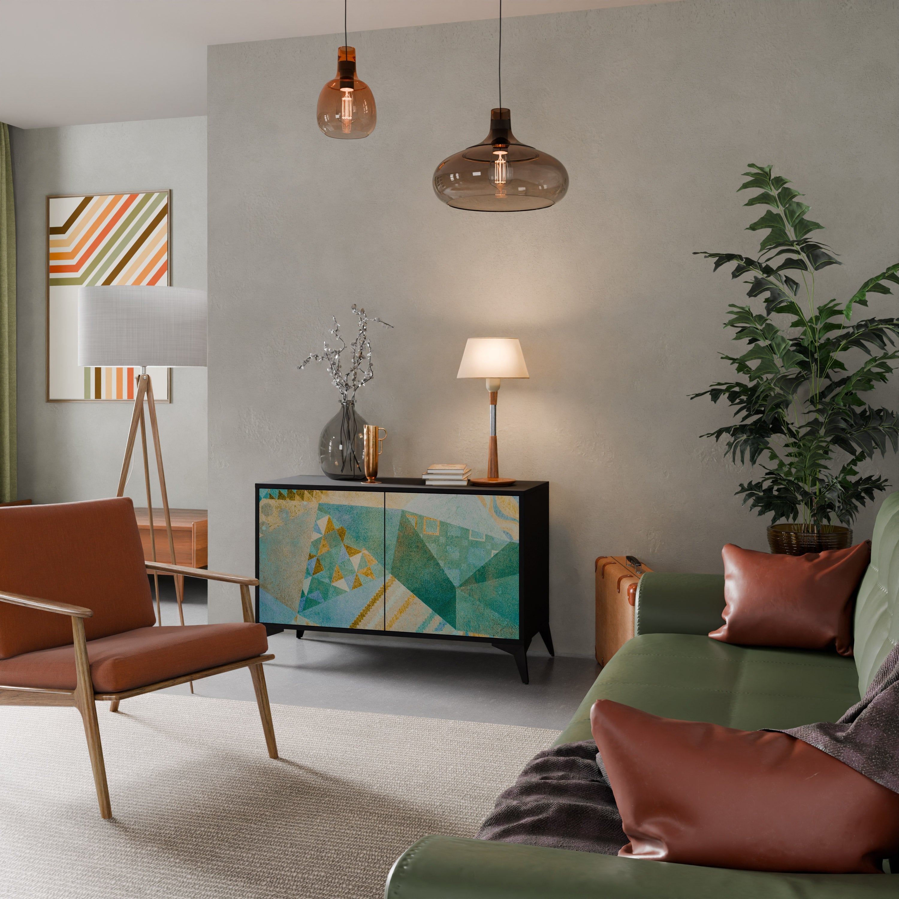 SPECTRUM SPLENDOR Sideboard mit 2 Türen in Schwarz