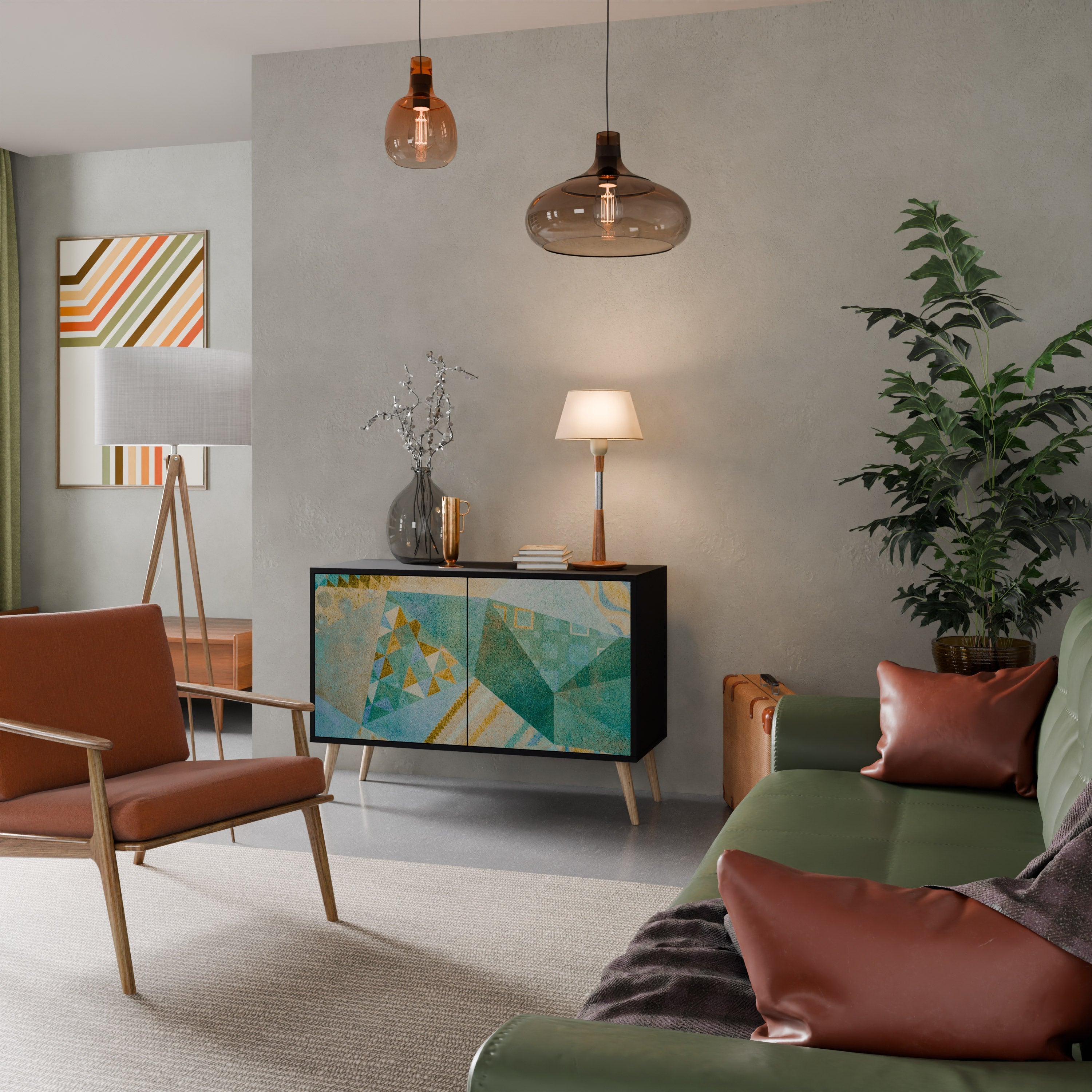 SPECTRUM SPLENDOR Sideboard mit 2 Türen in Schwarz