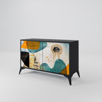 ABSTRACT FACES Sideboard mit 2 Türen in Schwarz
