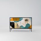 ABSTRACT FACES Sideboard mit 2 Türen in Schwarz