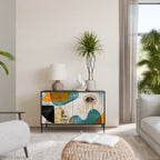 ABSTRACT FACES Sideboard mit 2 Türen in Schwarz