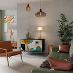 ABSTRACT FACES Sideboard mit 2 Türen in Schwarz