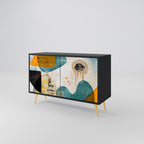 ABSTRACT FACES Sideboard mit 2 Türen in Schwarz