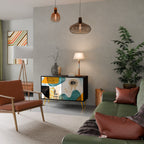 ABSTRACT FACES Sideboard mit 2 Türen in Schwarz