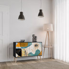 ABSTRACT FACES Sideboard mit 2 Türen in Schwarz