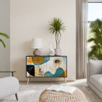 ABSTRACT FACES Sideboard mit 2 Türen in Schwarz