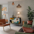 ABSTRACT FACES Sideboard mit 2 Türen in Schwarz