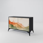 WATERCOLOUR PEAKS Sideboard mit 2 Türen in Schwarz
