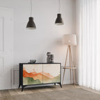 WATERCOLOUR PEAKS Sideboard mit 2 Türen in Schwarz
