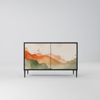 WATERCOLOUR PEAKS Sideboard mit 2 Türen in Schwarz