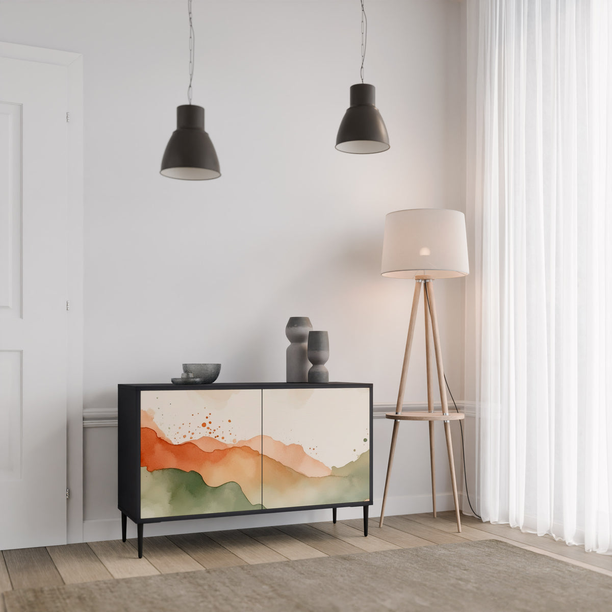 WATERCOLOUR PEAKS 2-türiges Sideboard