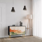 WATERCOLOUR PEAKS Sideboard mit 2 Türen in Schwarz