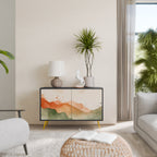 WATERCOLOUR PEAKS Sideboard mit 2 Türen in Schwarz