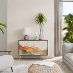 WATERCOLOUR PEAKS Sideboard mit 2 Türen in Schwarz