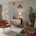 WATERCOLOUR PEAKS Sideboard mit 2 Türen in Schwarz