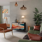 ABSTRACT LANDSCAPE Sideboard mit 2 Türen in Schwarz