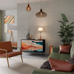 ABSTRACT LANDSCAPE Sideboard mit 2 Türen in Schwarz