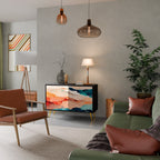 ABSTRACT LANDSCAPE Sideboard mit 2 Türen in Schwarz