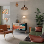 ABSTRACT LANDSCAPE Sideboard mit 2 Türen in Schwarz