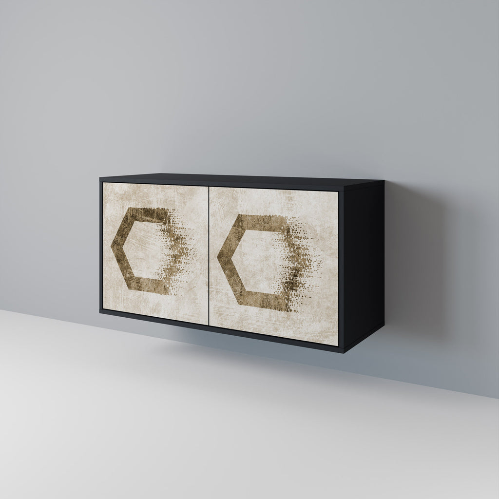 HEXAGONAL SHAPES Sideboard mit 2 Türen in Schwarz