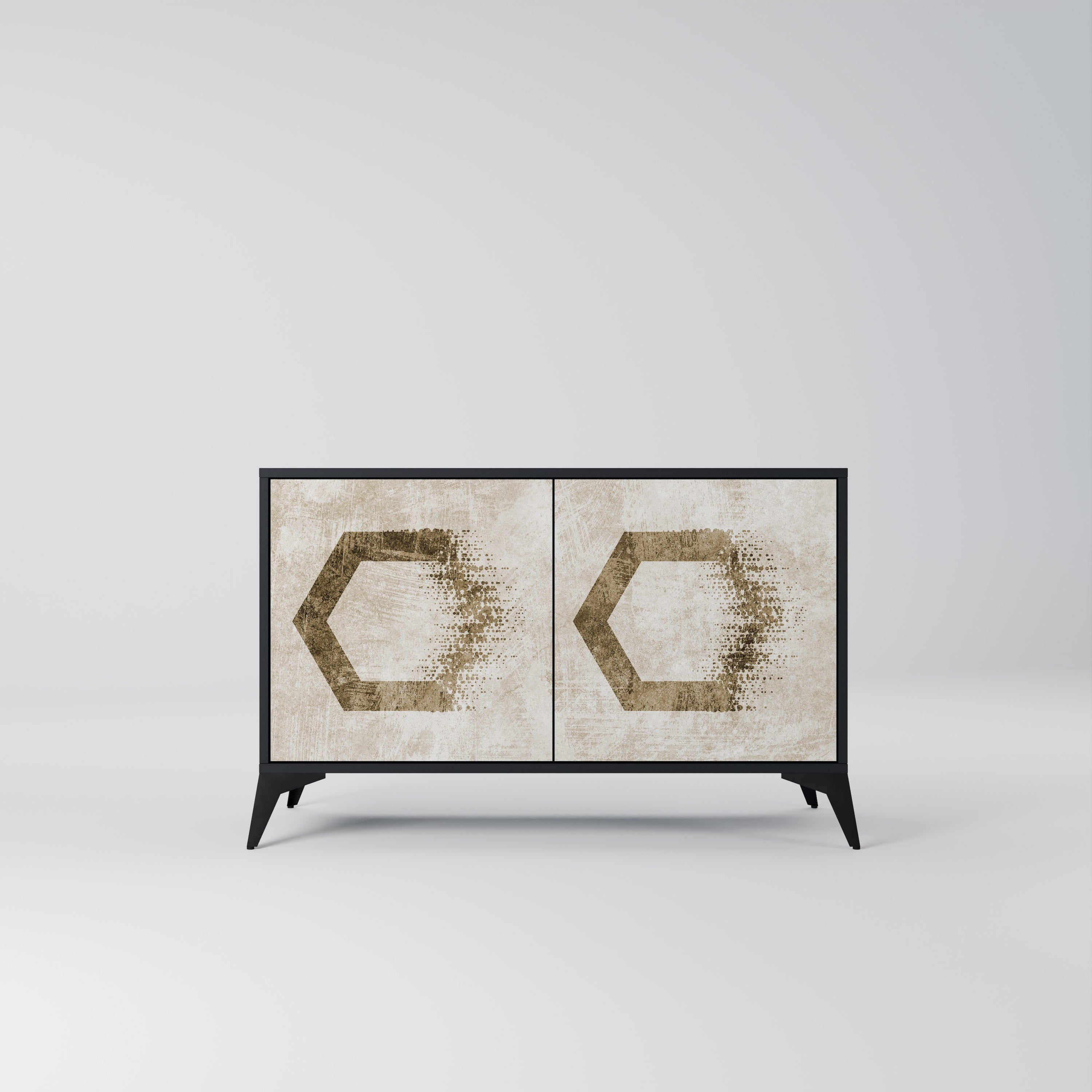 HEXAGONAL SHAPES Sideboard mit 2 Türen in Schwarz