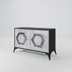 HEXAGONAL FIGURES Sideboard mit 2 Türen in Schwarz