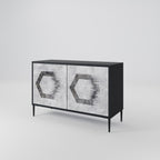 HEXAGONAL FIGURES Sideboard mit 2 Türen in Schwarz