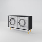 HEXAGONAL FIGURES Sideboard mit 2 Türen in Schwarz
