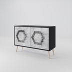 HEXAGONAL FIGURES Sideboard mit 2 Türen in Schwarz