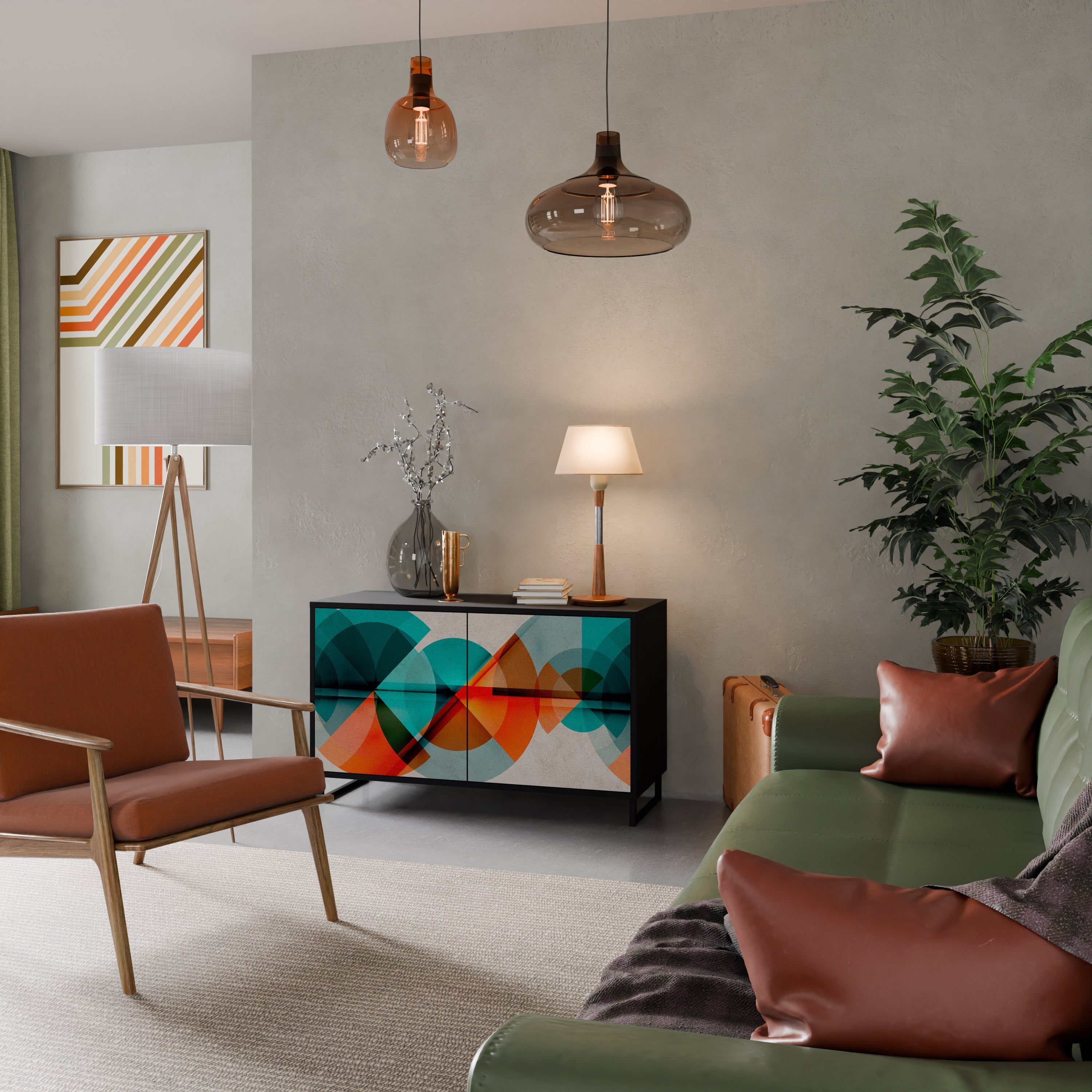 CIRCULAR RHAPSODY Sideboard mit 2 Türen in Schwarz