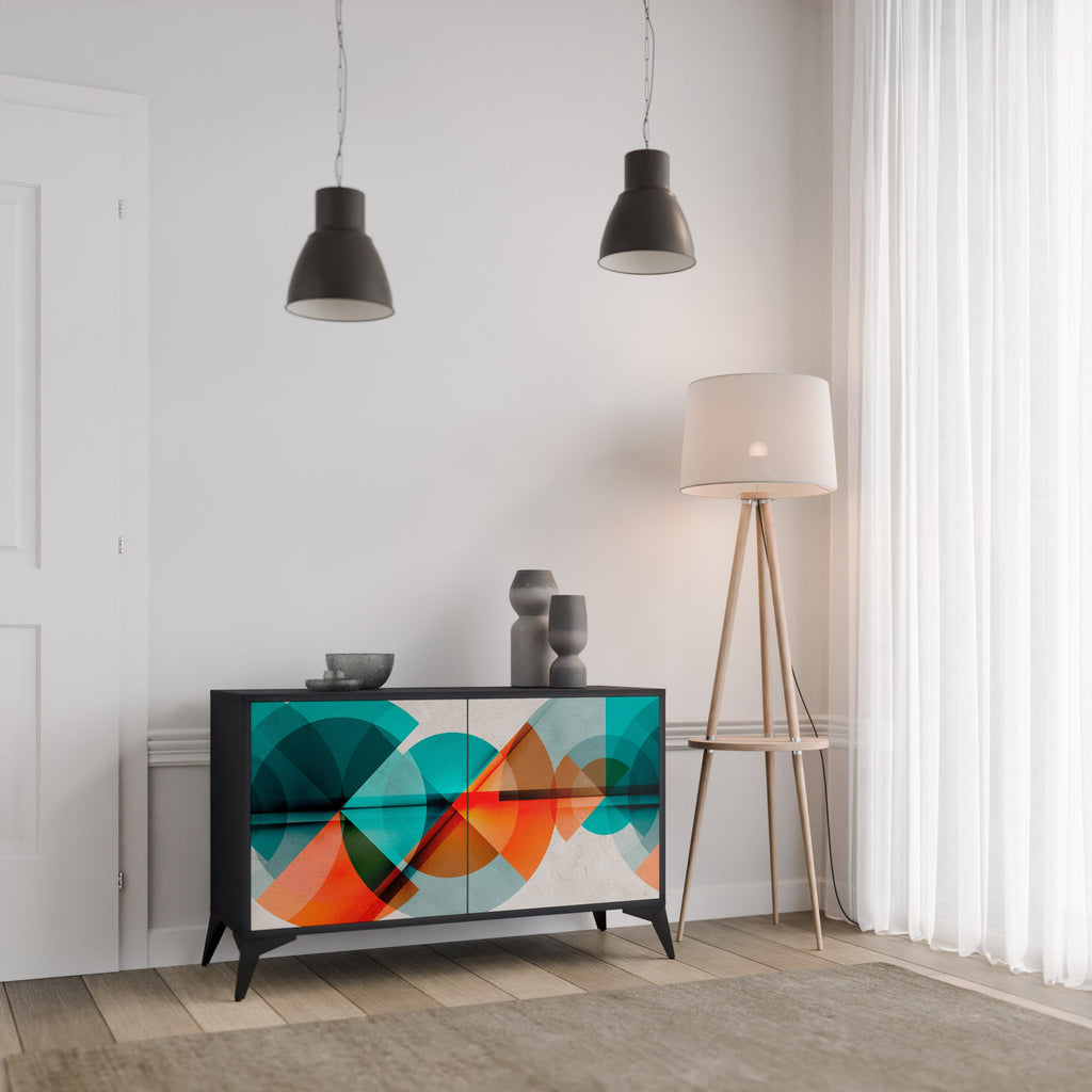 CIRCULAR RHAPSODY Sideboard mit 2 Türen in Schwarz