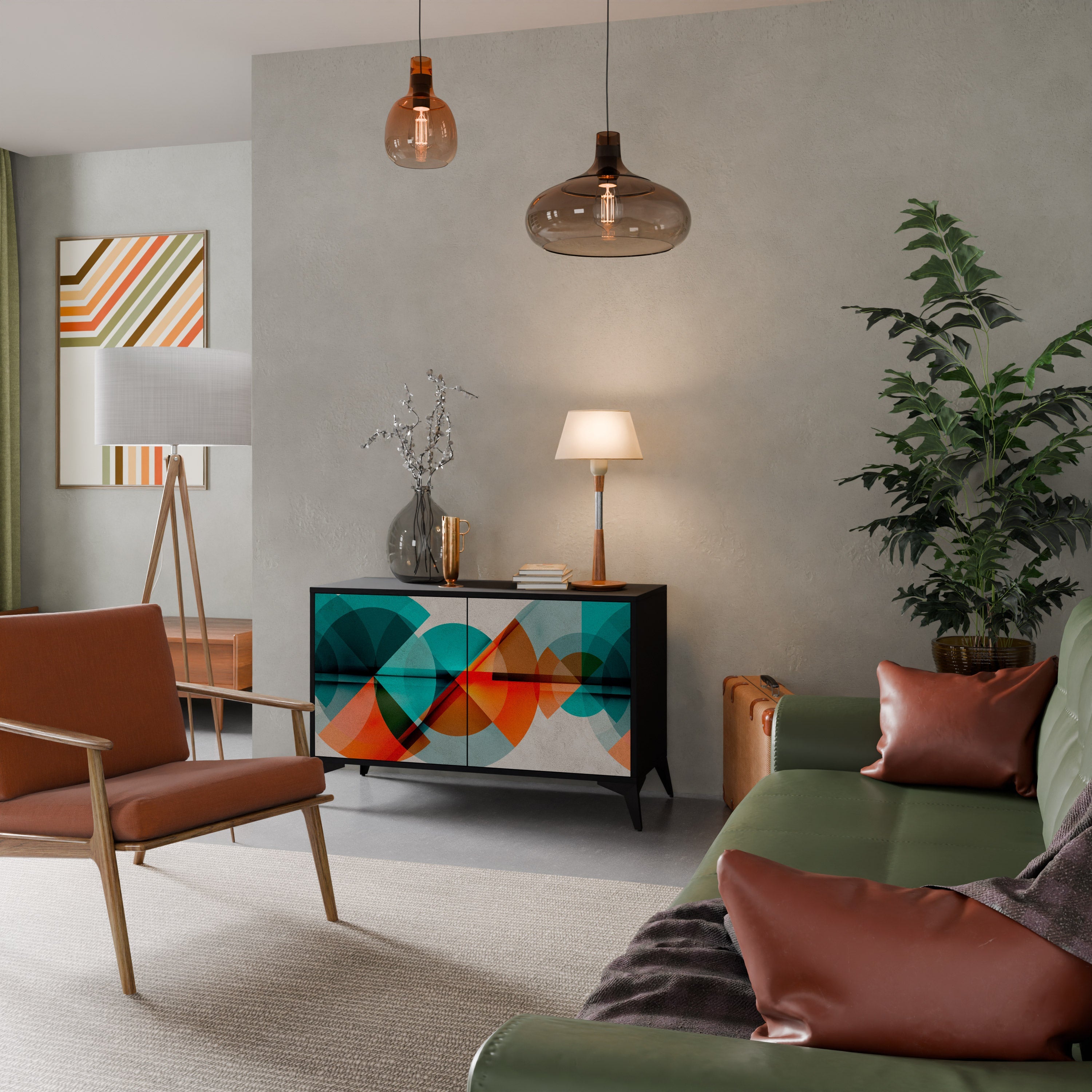 CIRCULAR RHAPSODY Sideboard mit 2 Türen in Schwarz