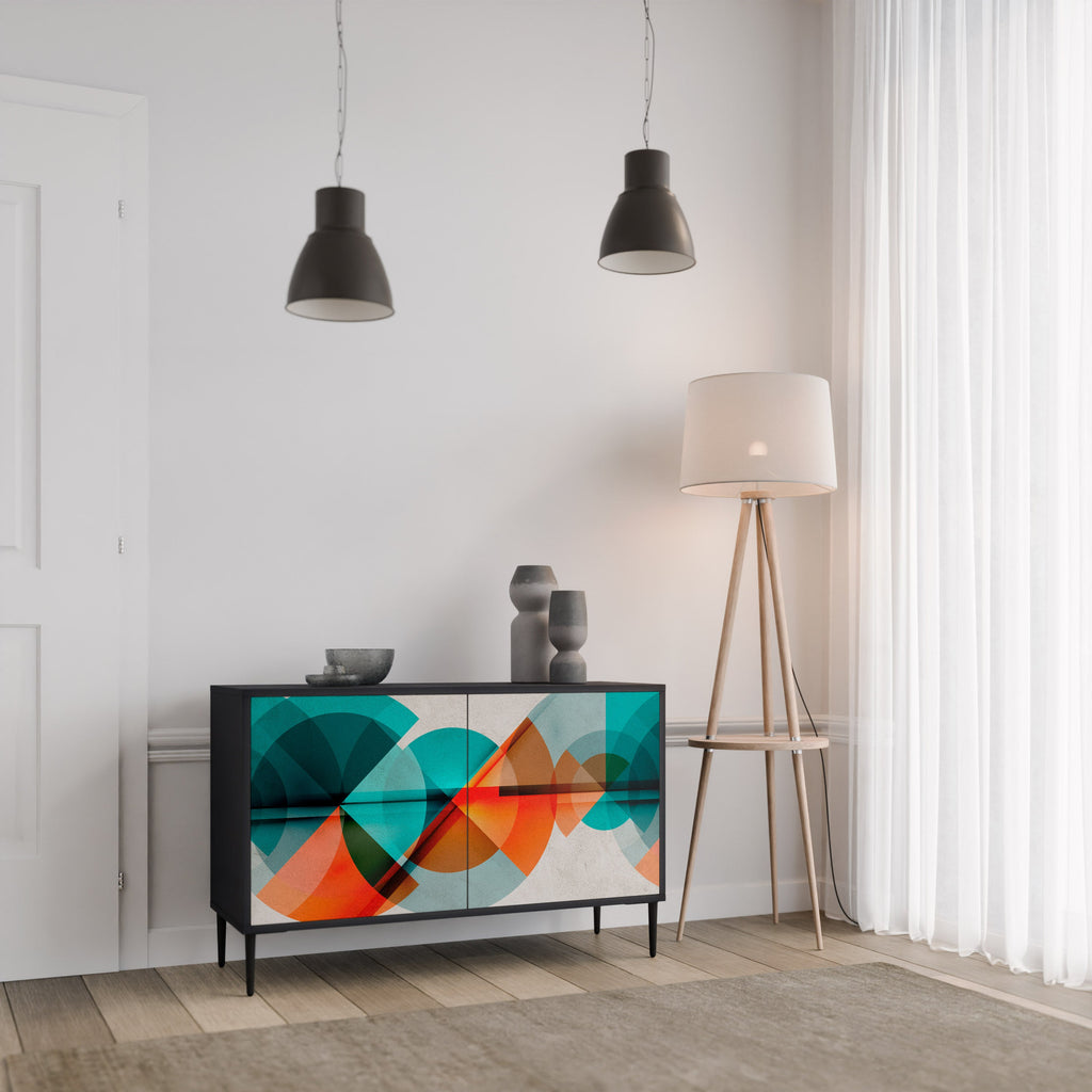 CIRCULAR RHAPSODY Sideboard mit 2 Türen in Schwarz