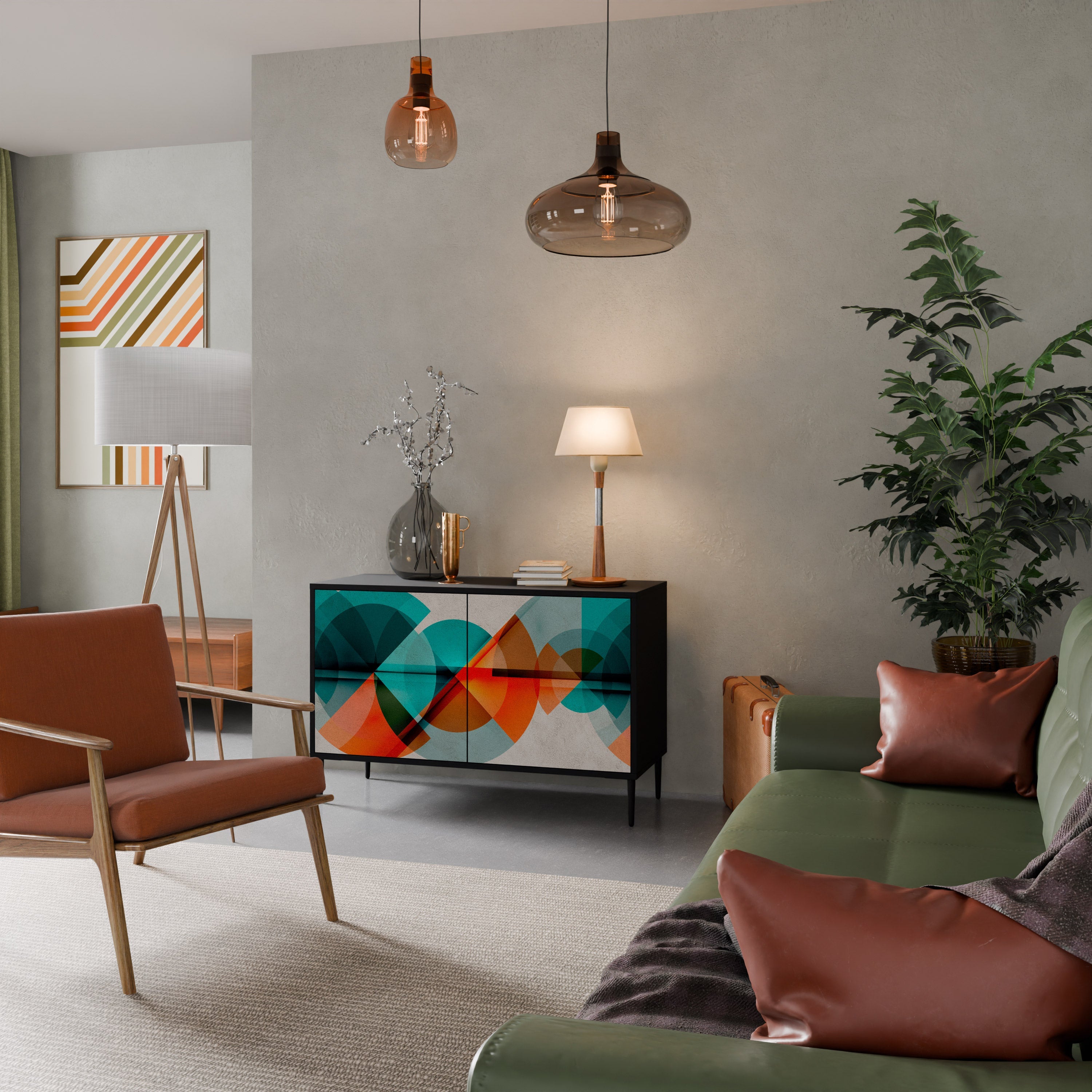 CIRCULAR RHAPSODY Sideboard mit 2 Türen in Schwarz