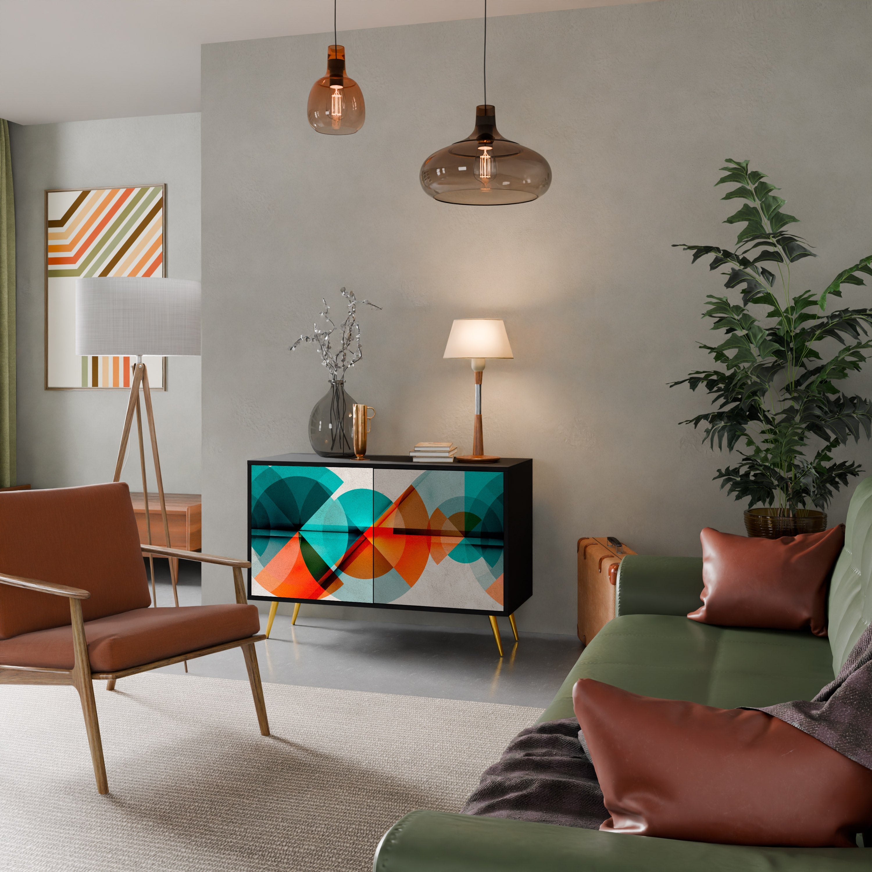 CIRCULAR RHAPSODY Sideboard mit 2 Türen in Schwarz