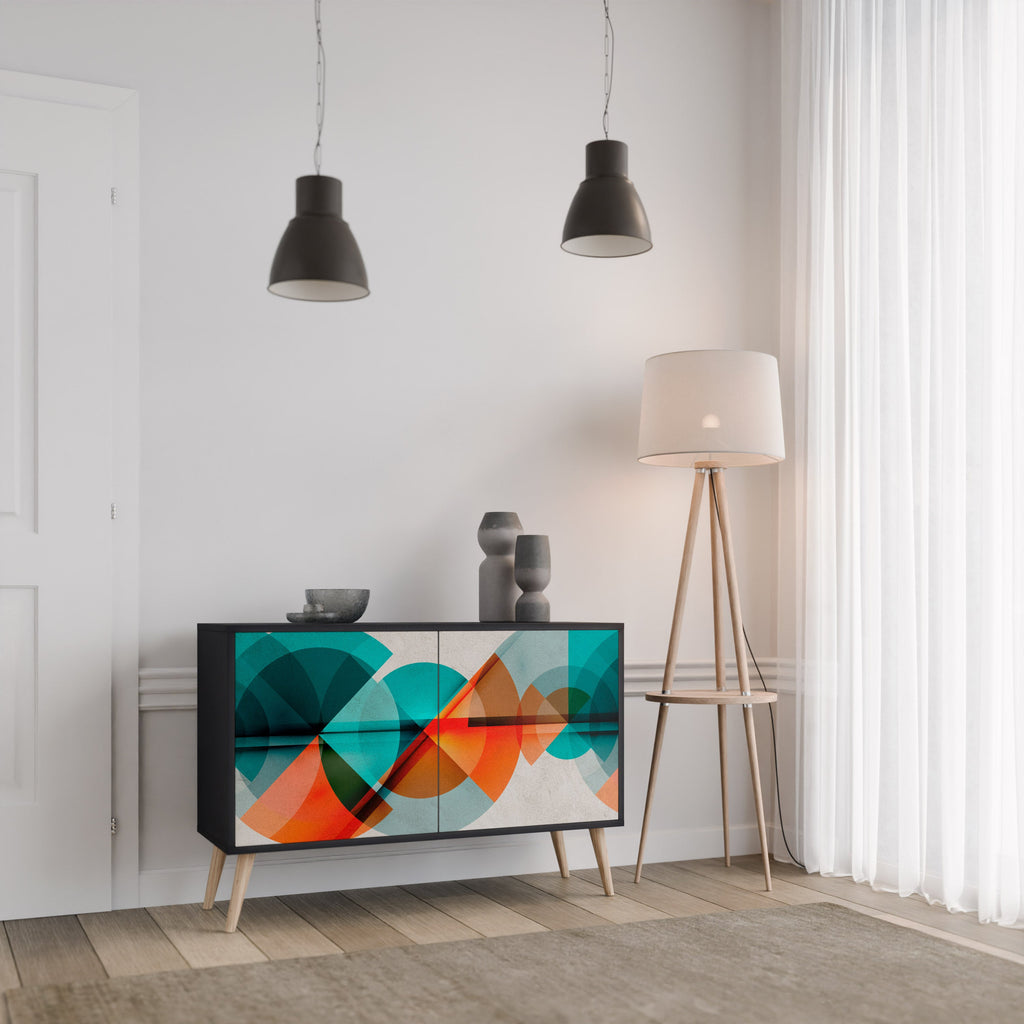 CIRCULAR RHAPSODY Sideboard mit 2 Türen in Schwarz