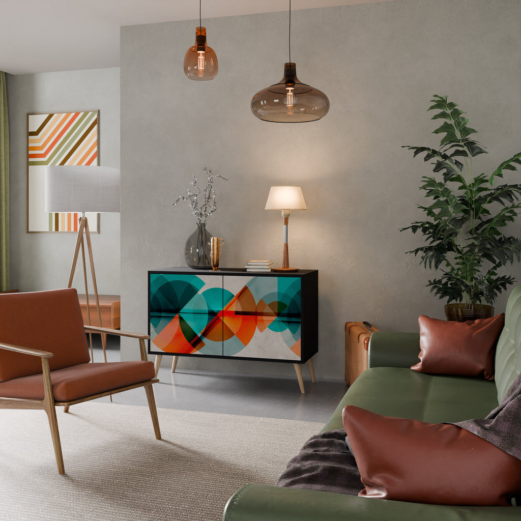 CIRCULAR RHAPSODY Sideboard mit 2 Türen in Schwarz