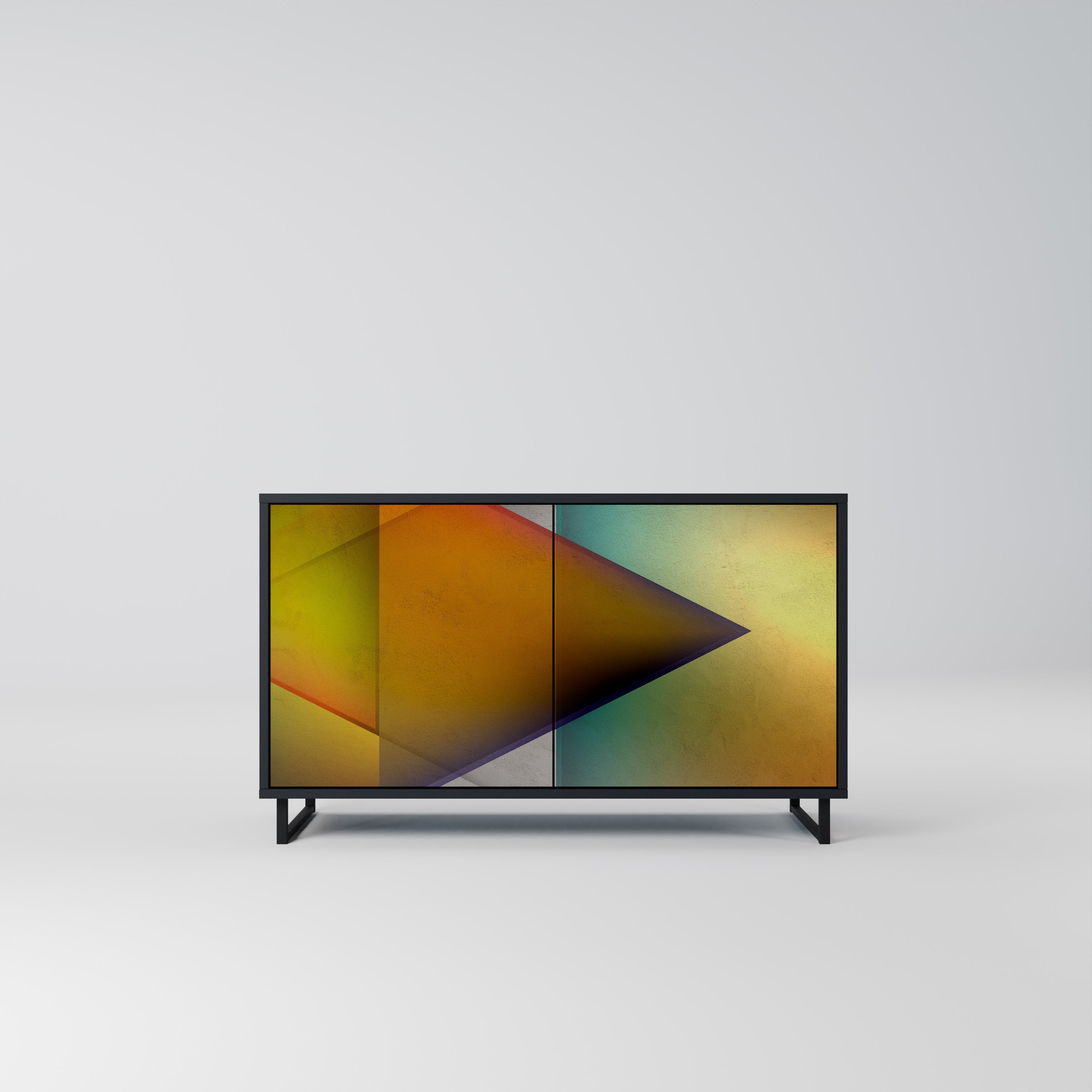 PIERCING SHARPNESS Sideboard mit 2 Türen in Schwarz