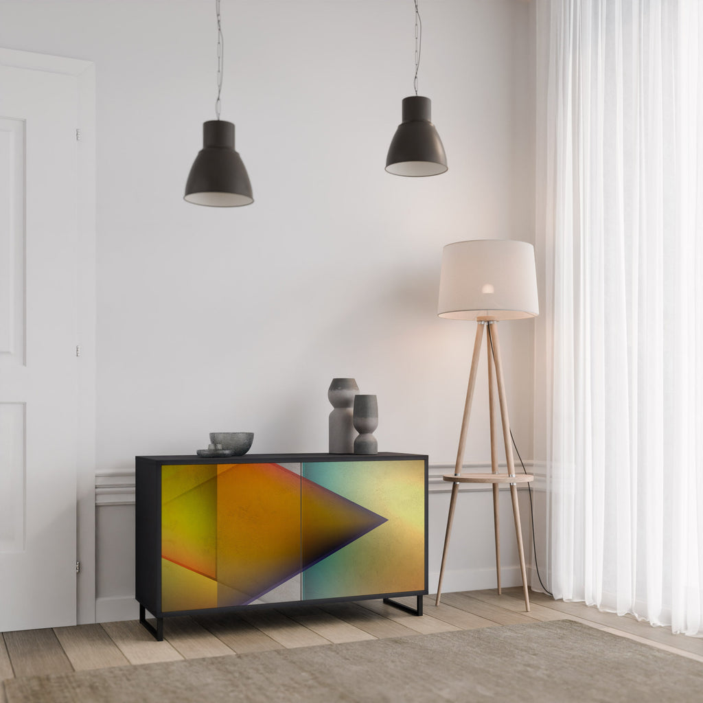 PIERCING SHARPNESS Sideboard mit 2 Türen in Schwarz