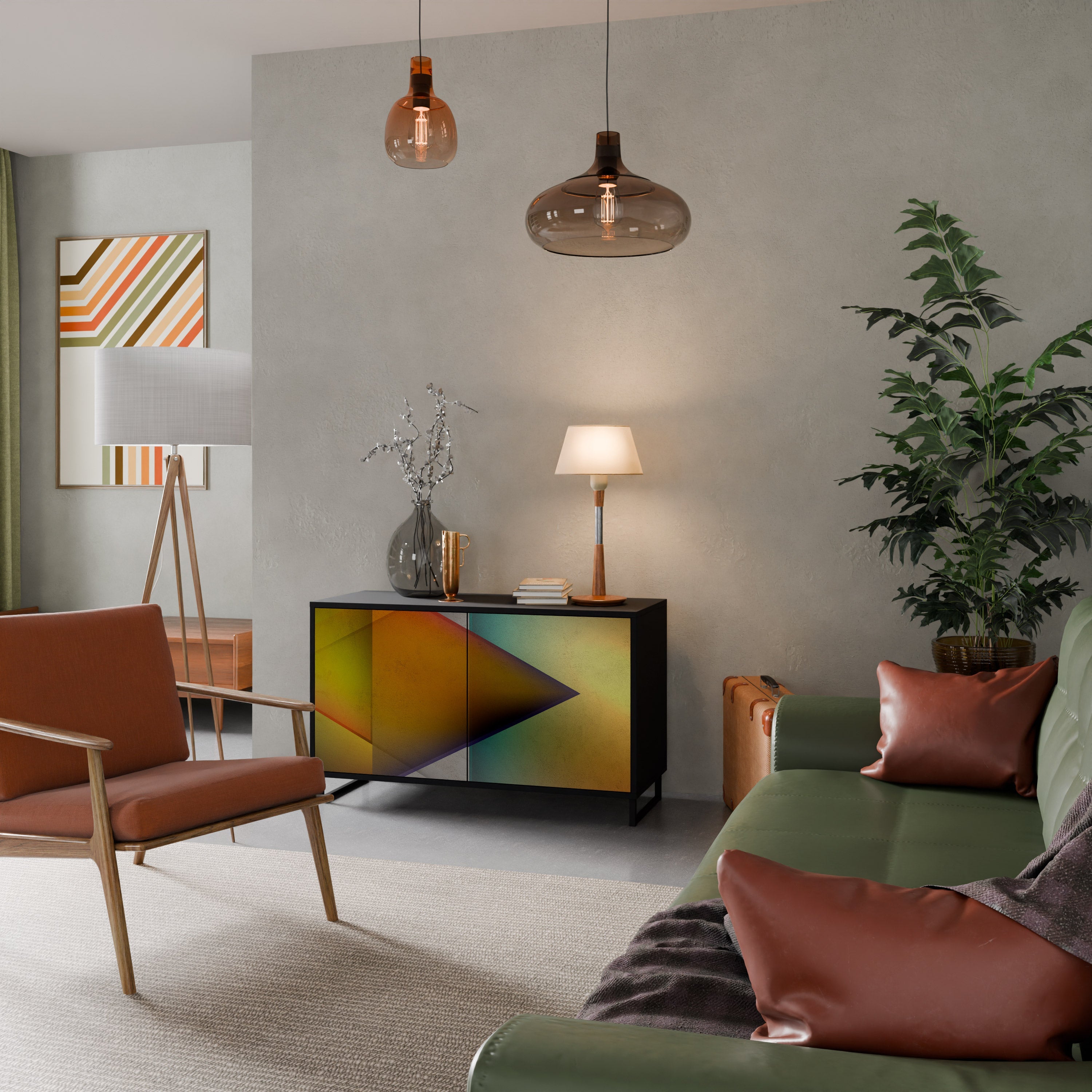 PIERCING SHARPNESS Sideboard mit 2 Türen in Schwarz