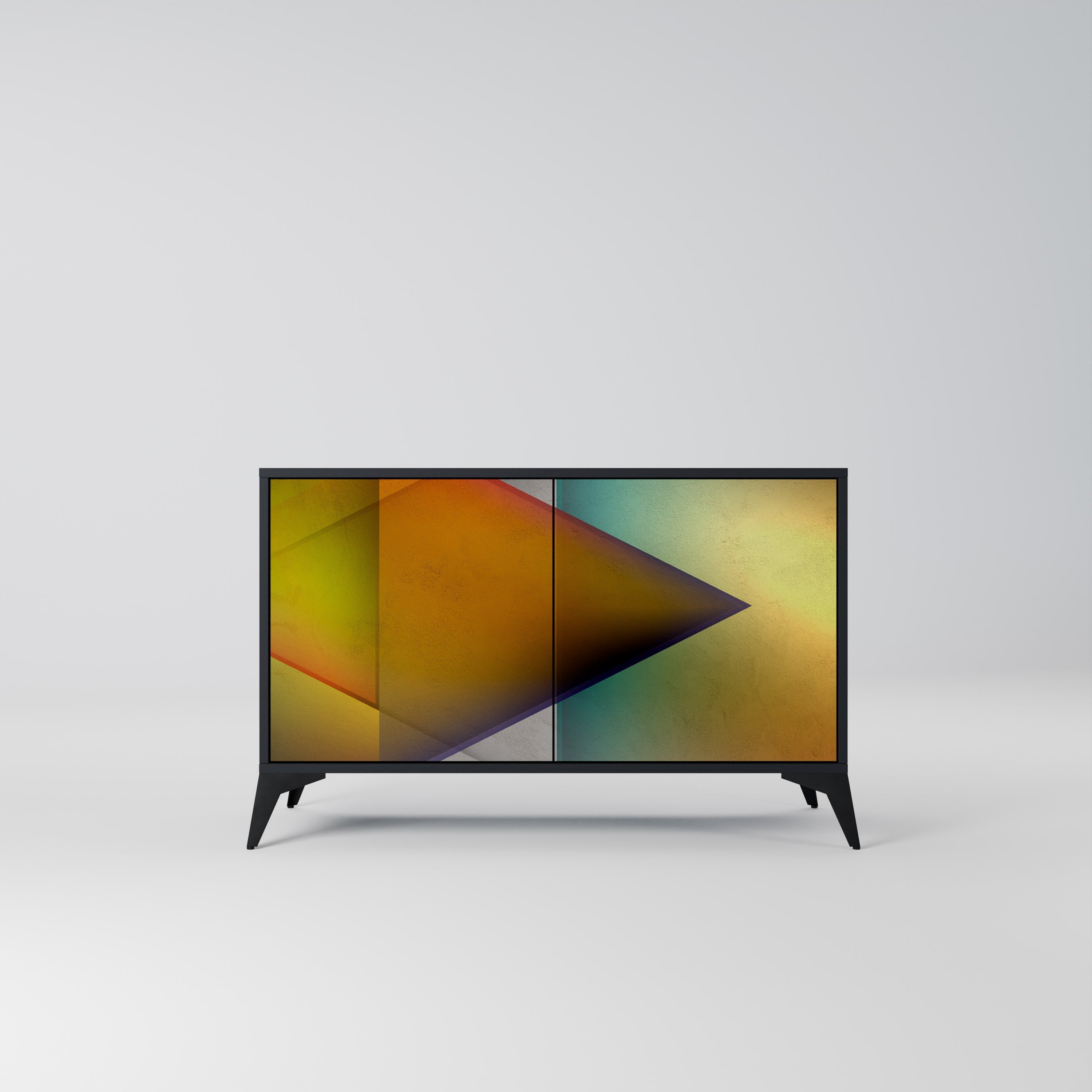 PIERCING SHARPNESS Sideboard mit 2 Türen in Schwarz