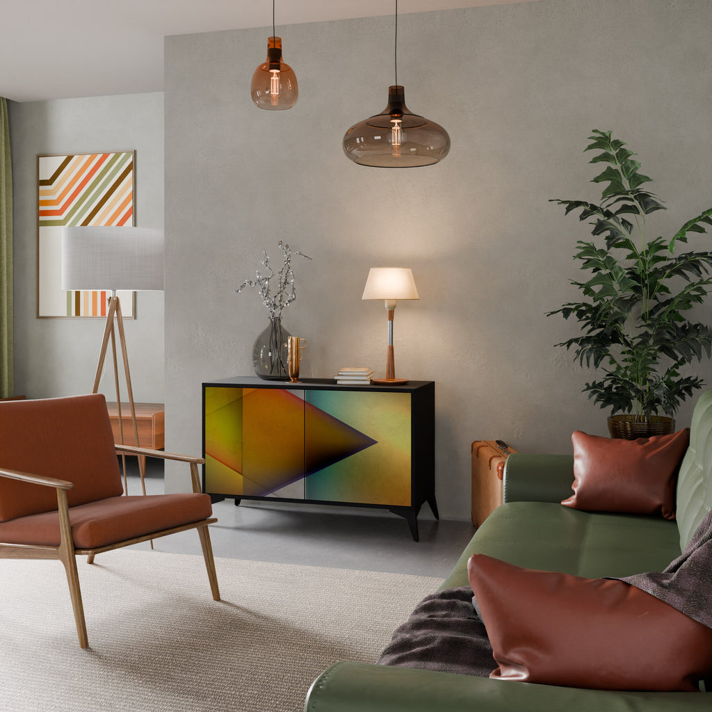 PIERCING SHARPNESS Sideboard mit 2 Türen in Schwarz