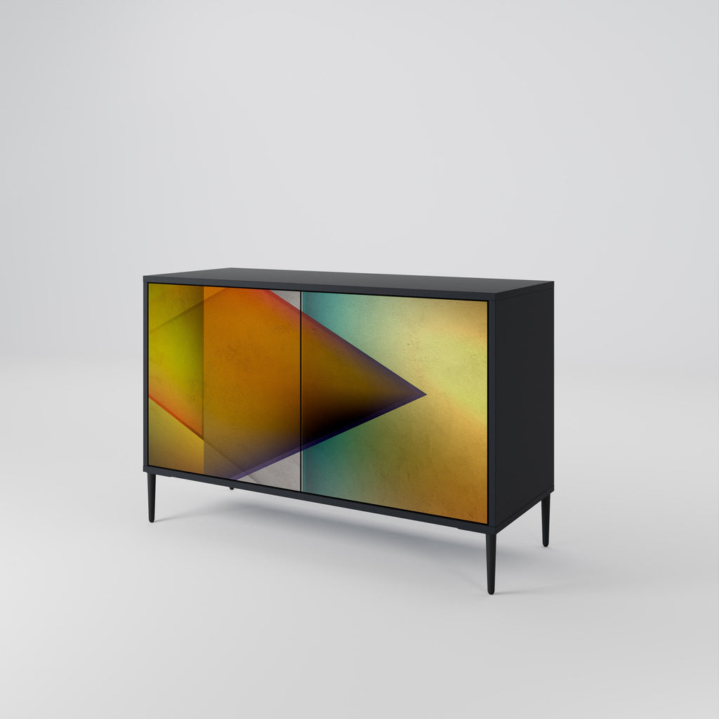 PIERCING SHARPNESS Sideboard mit 2 Türen in Schwarz