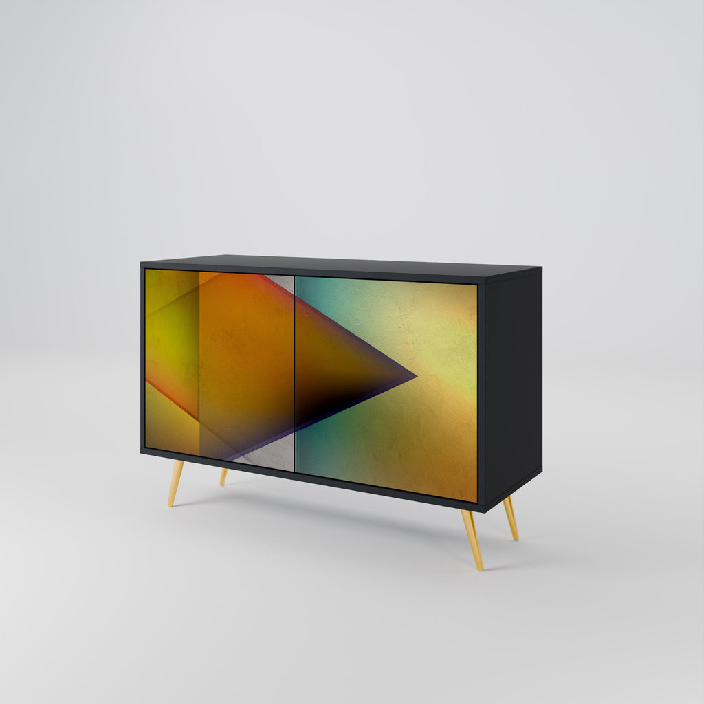 PIERCING SHARPNESS Sideboard mit 2 Türen in Schwarz