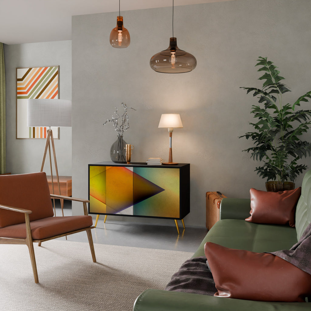 PIERCING SHARPNESS Sideboard mit 2 Türen in Schwarz