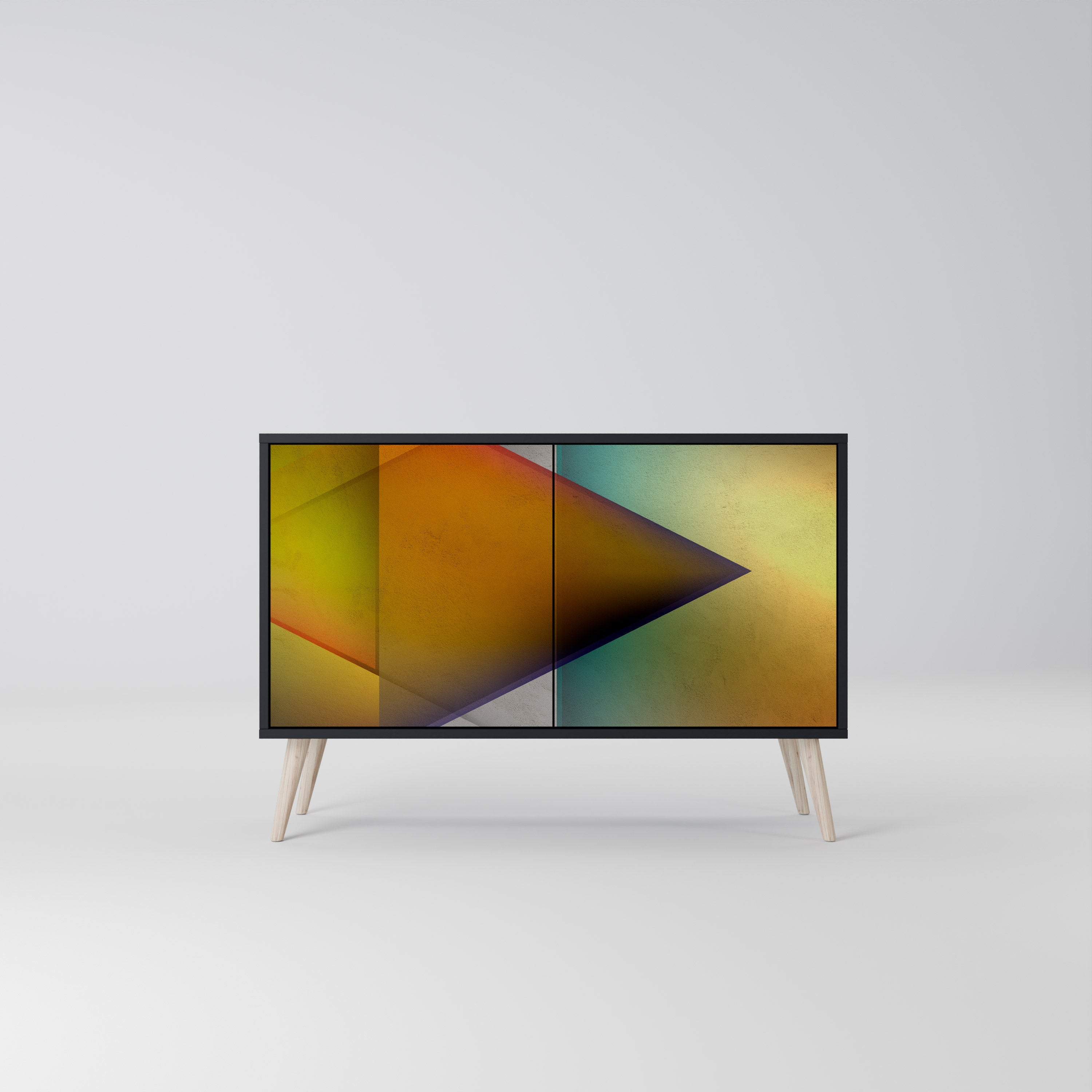 PIERCING SHARPNESS Sideboard mit 2 Türen in Schwarz