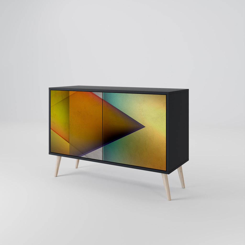 PIERCING SHARPNESS Sideboard mit 2 Türen in Schwarz