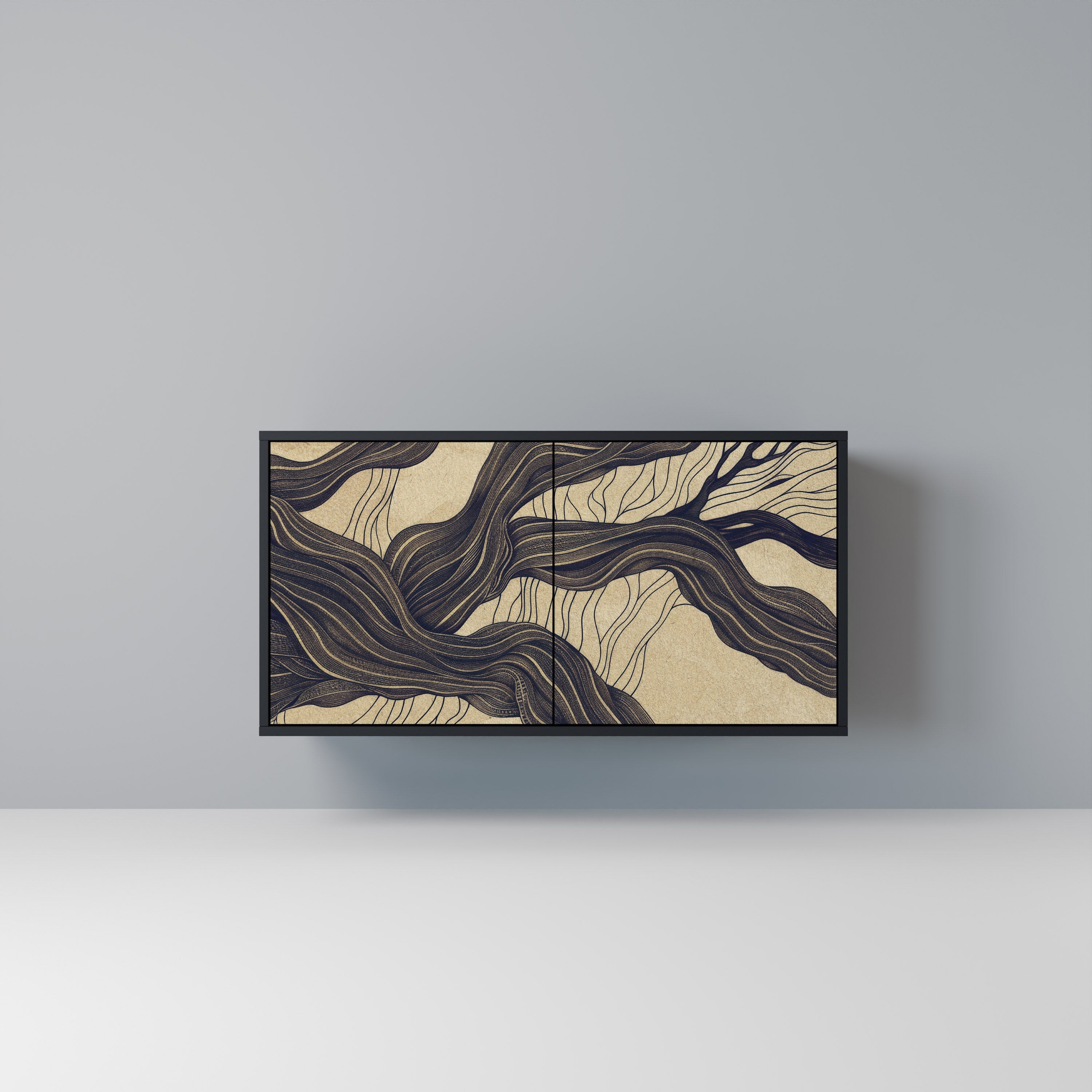 UNIFIED FRAGMENTS Sideboard mit 2 Türen in Schwarz